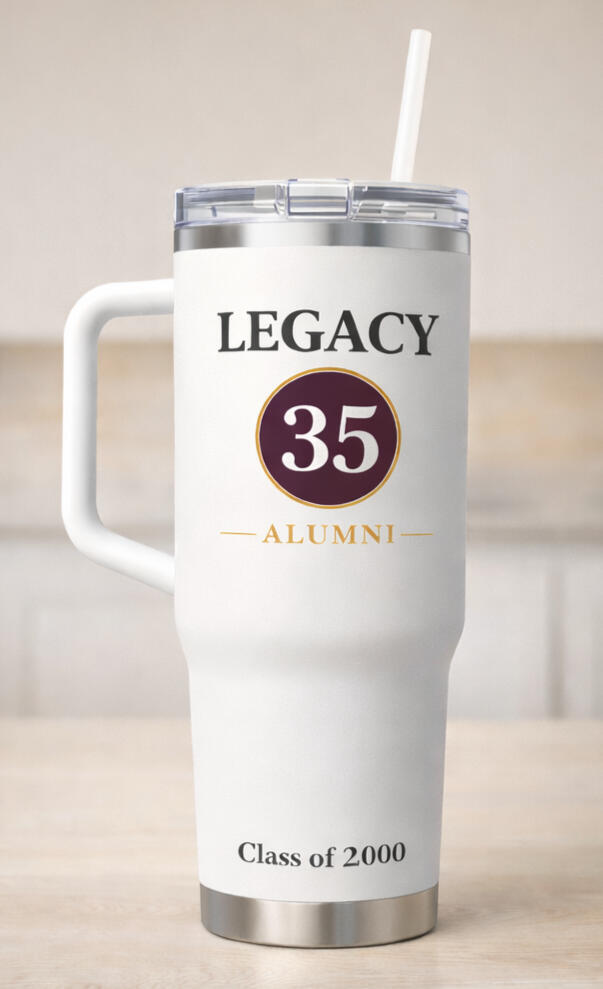 Tumbler w/ Handle - Alumni Legacy #35 (32-40 oz) - $32